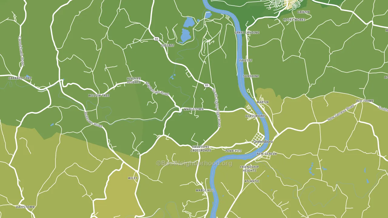 Greensboro, PA block-group voter-turnout map