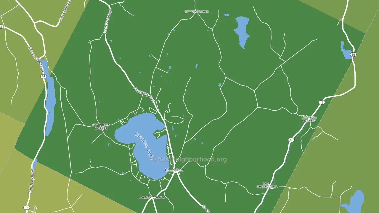 Greensboro, VT block-group voter-turnout map