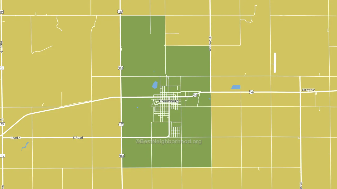 Greensburg, KS block-group voter-turnout map