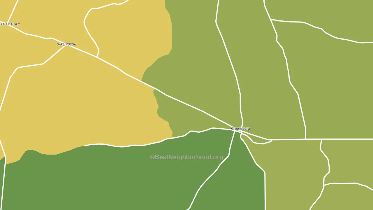 Greensburg, LA block-group voter-turnout map