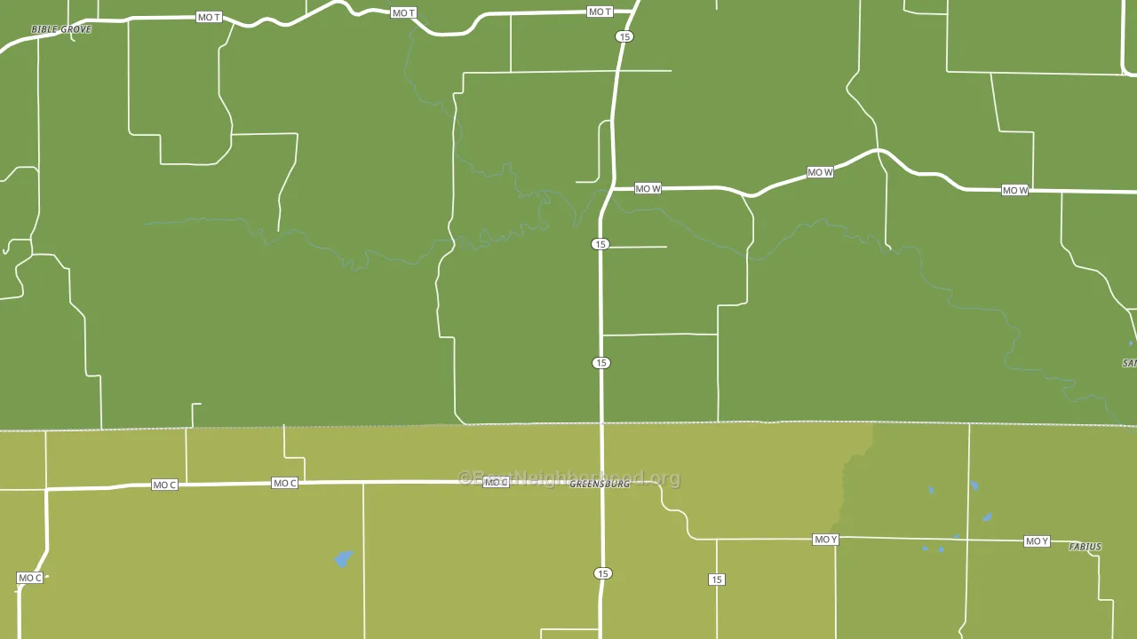 Greensburg, MO block-group voter-turnout map
