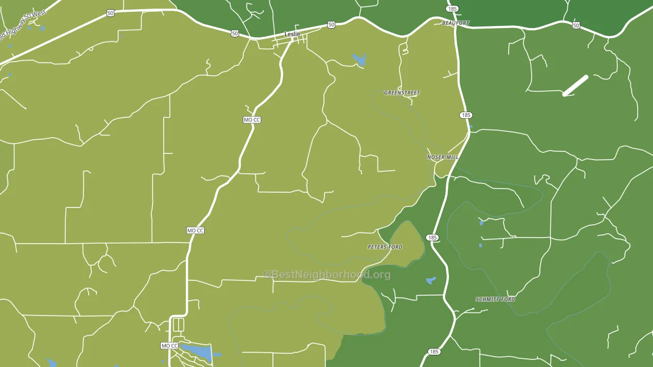 Greenstreet, MO block-group voter-turnout map