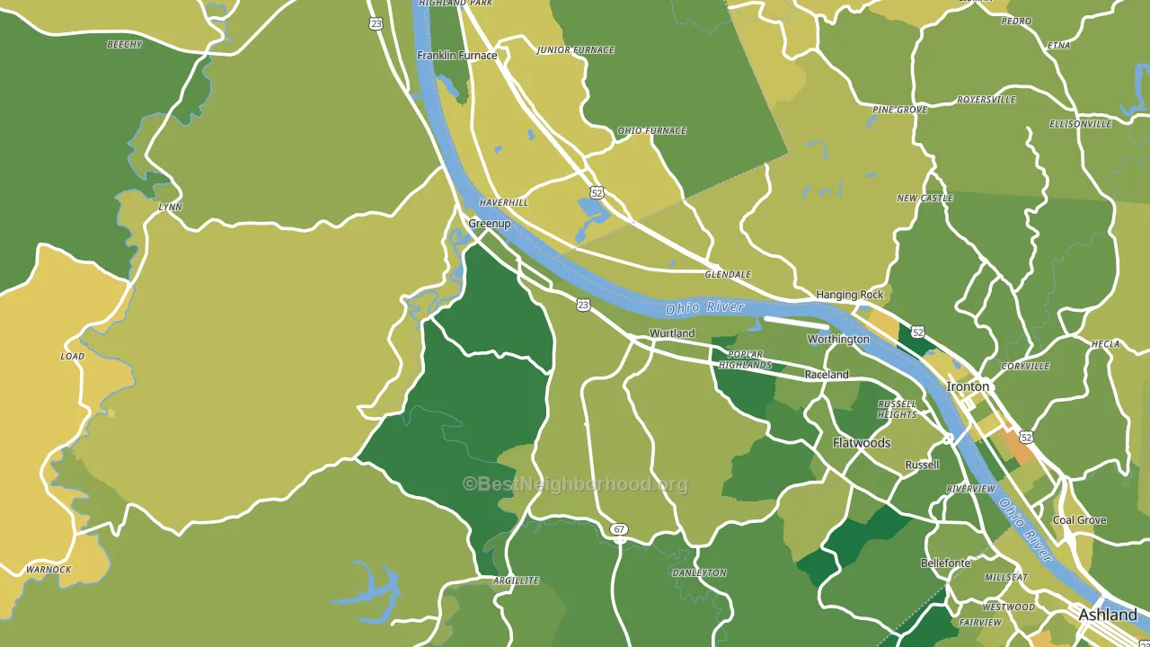 Greenup County, KY block-group voter-turnout map