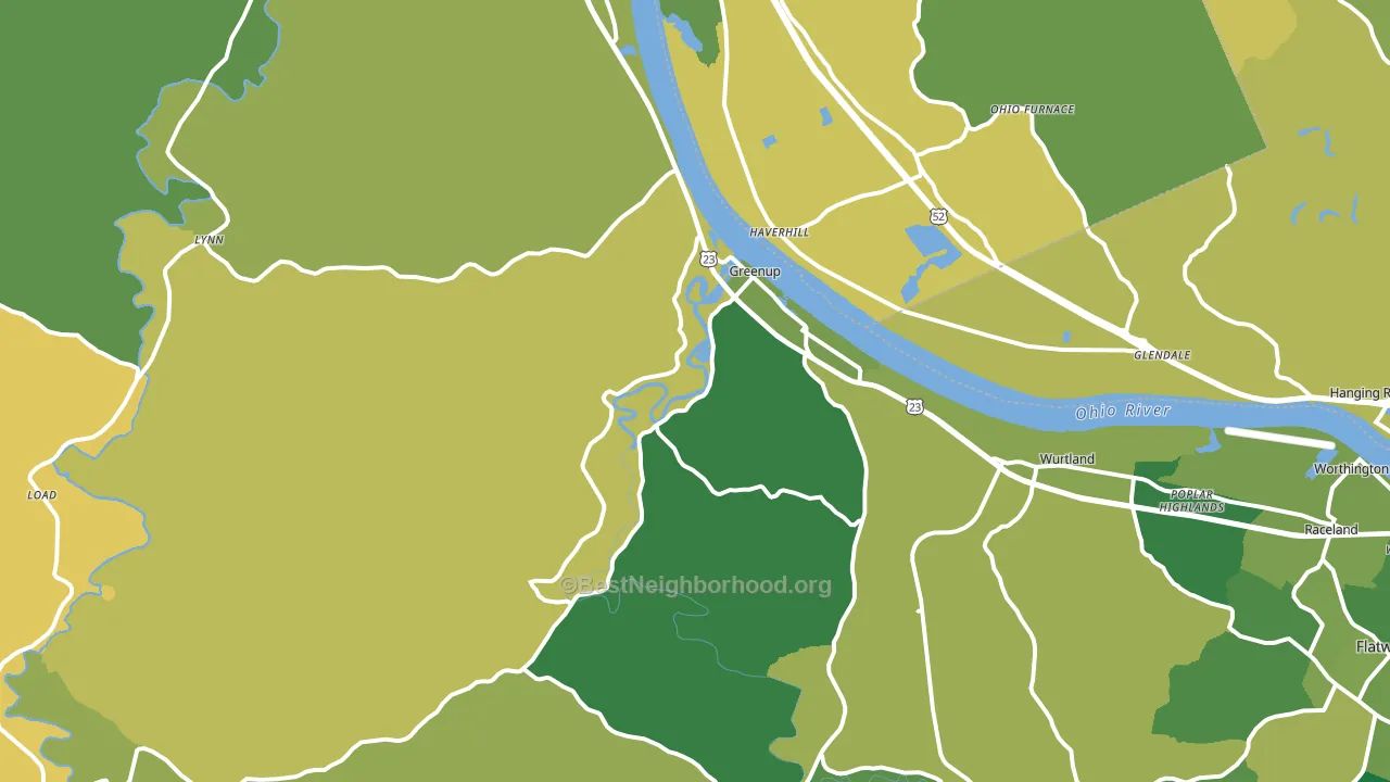 Greenup, KY block-group voter-turnout map