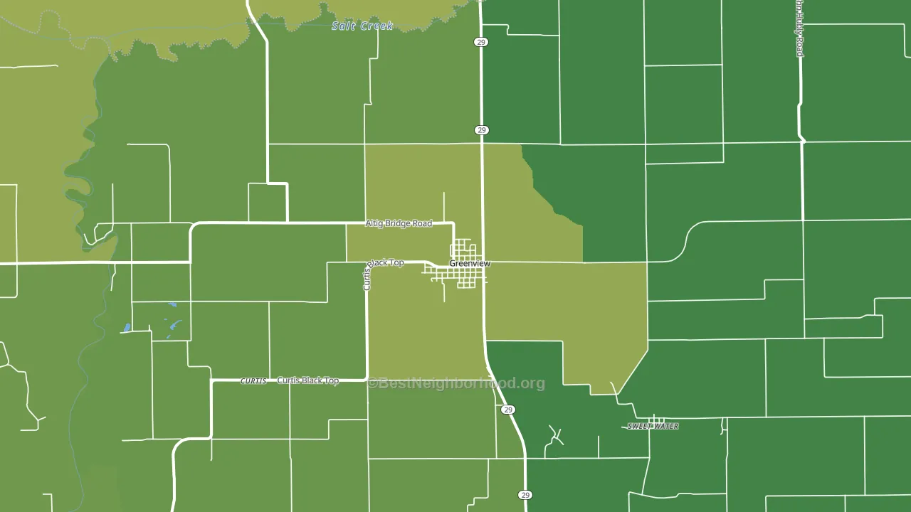 Greenview, IL block-group voter-turnout map