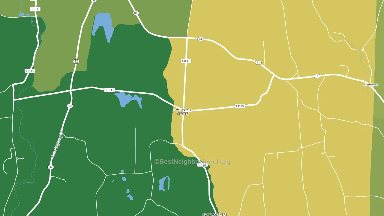 Greenville Center, NY block-group voter-turnout map