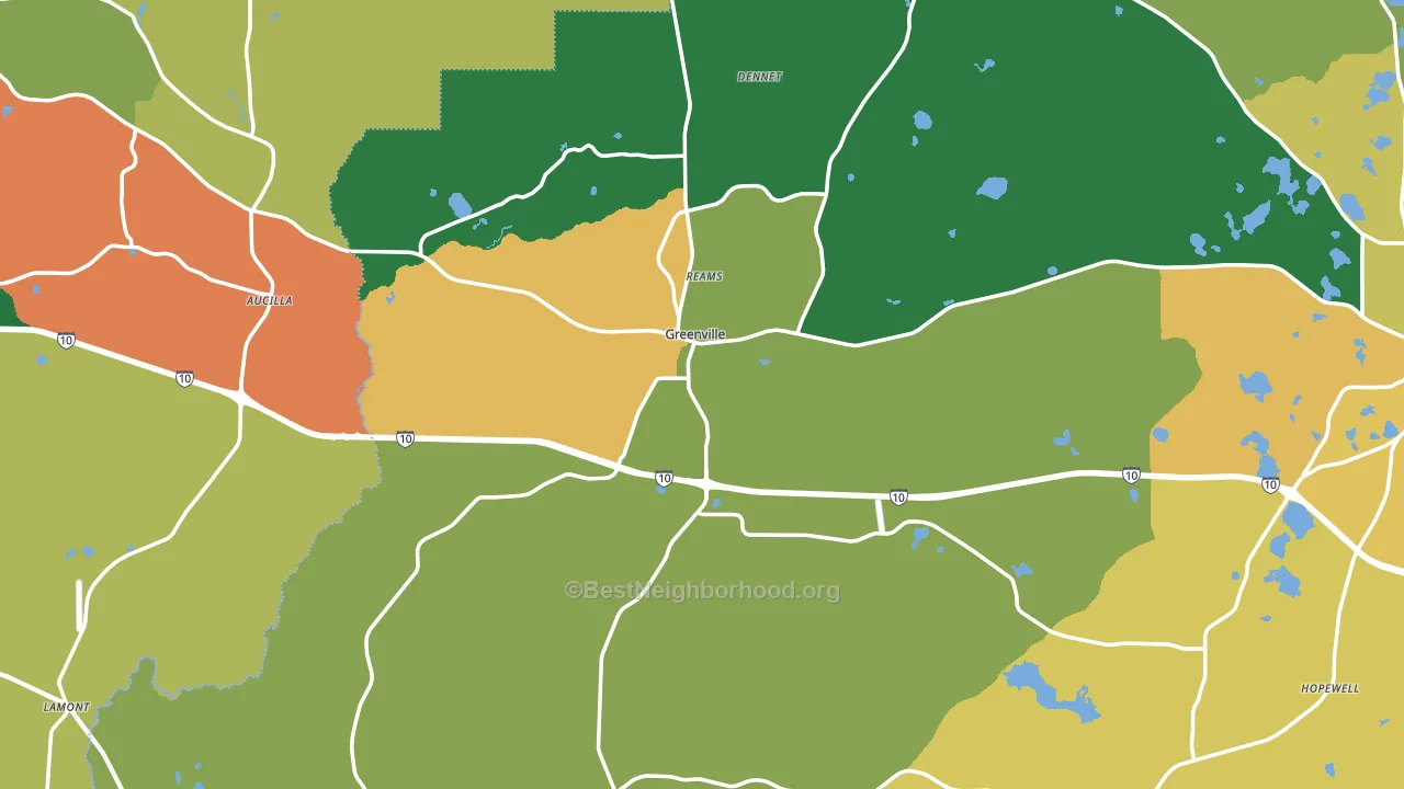 Greenville, FL block-group voter-turnout map