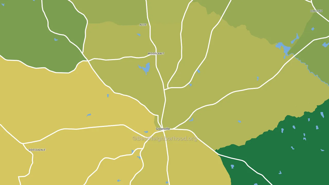 Greenville, GA block-group voter-turnout map
