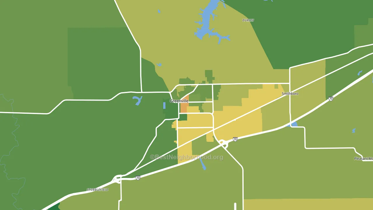 Greenville, IL block-group voter-turnout map
