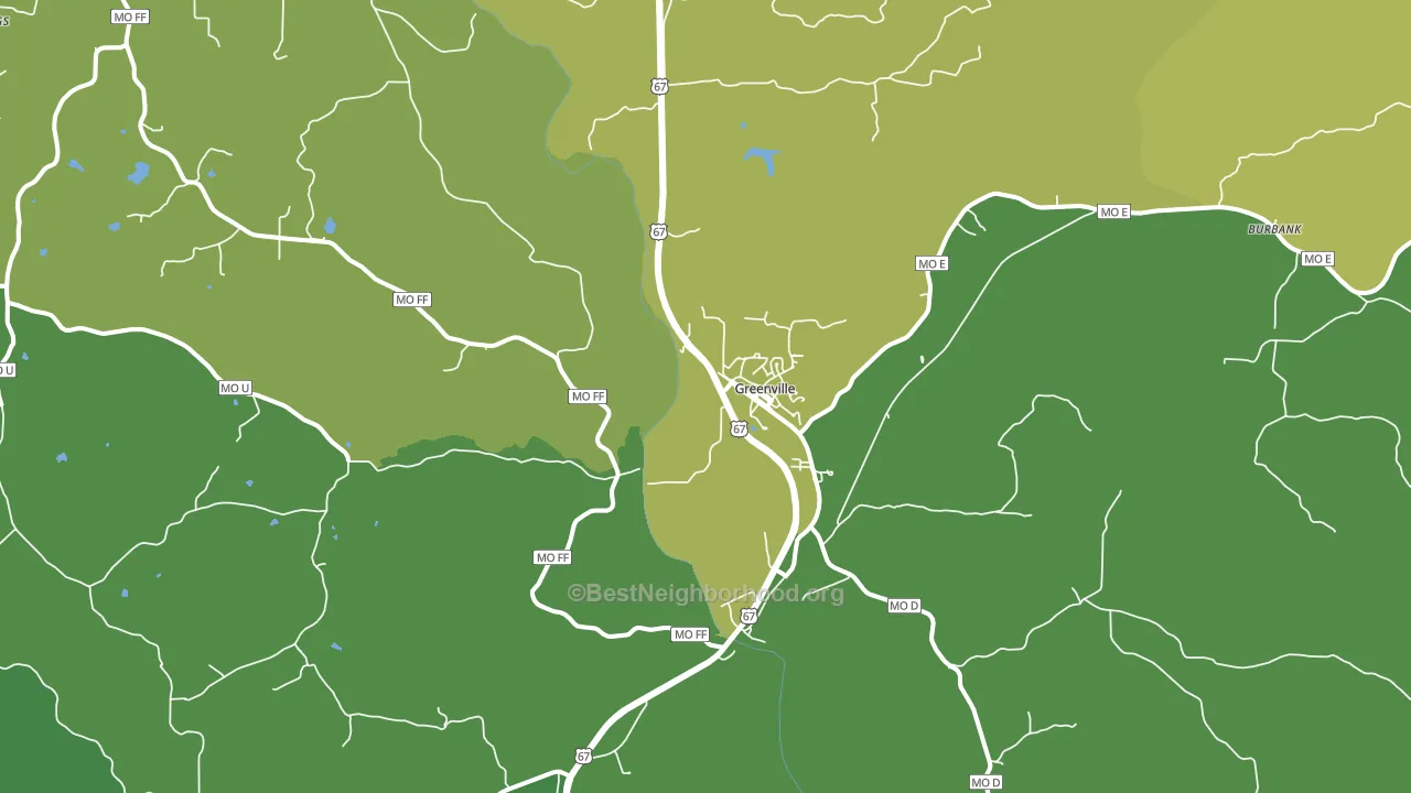 Greenville, MO block-group voter-turnout map