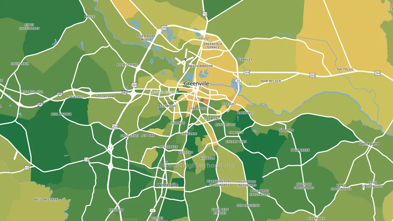Greenville, NC block-group voter-turnout map