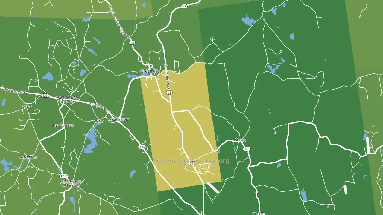 Greenville, NH block-group voter-turnout map