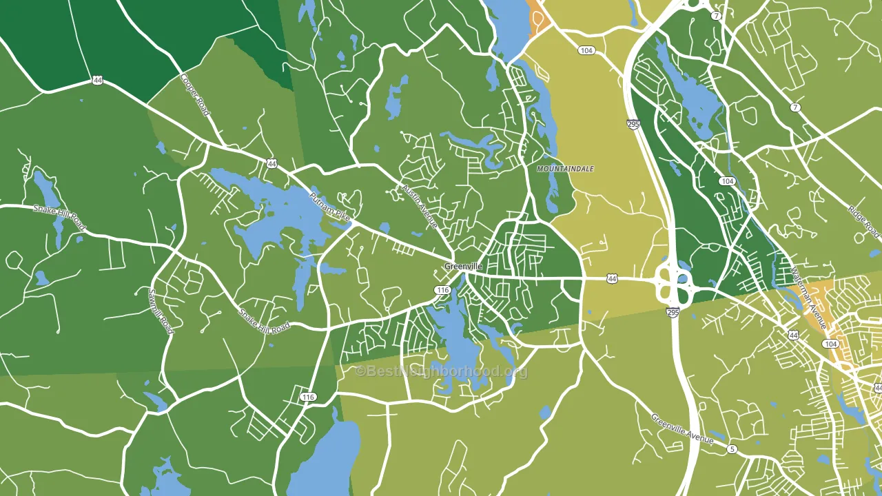Greenville, RI block-group voter-turnout map