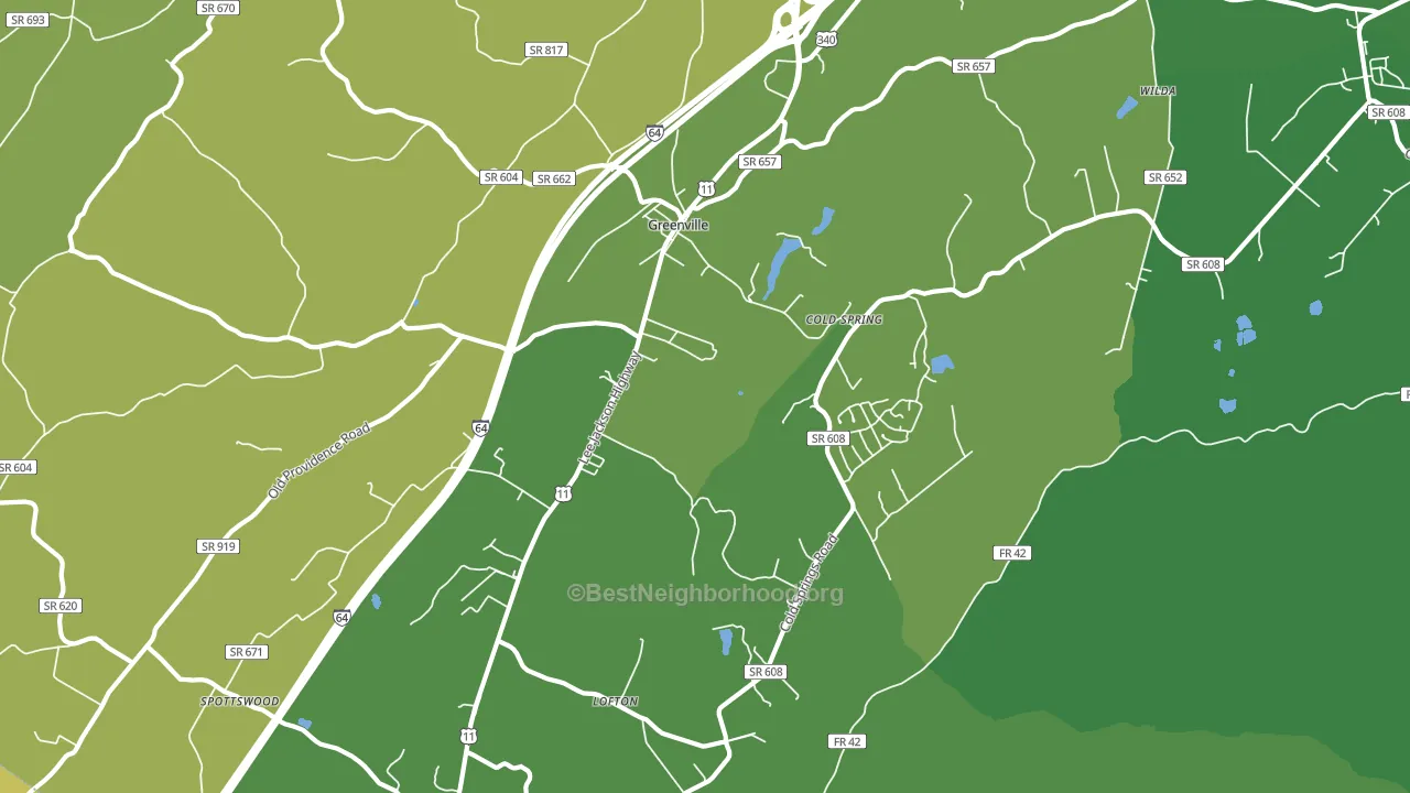 Greenville, VA block-group voter-turnout map