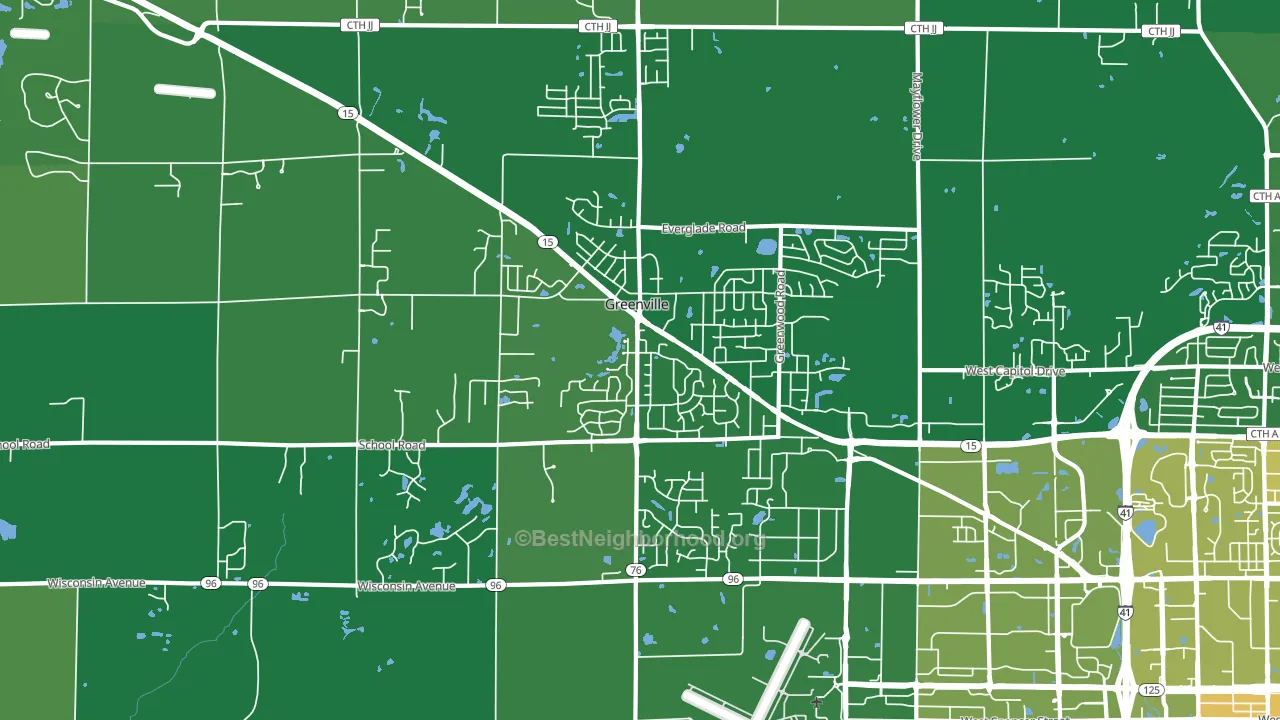 Greenville, WI block-group voter-turnout map