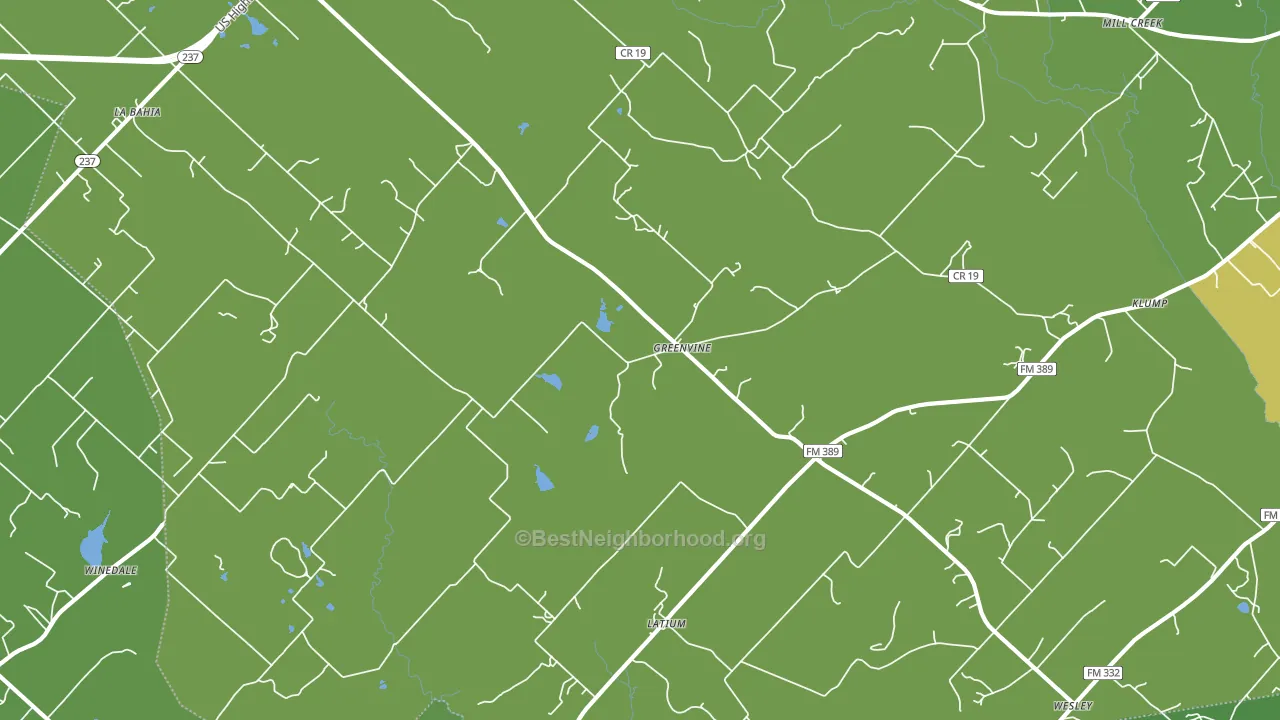 Greenvine, TX block-group voter-turnout map