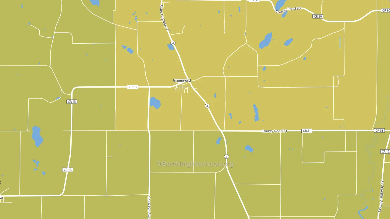 Greenwald, MN block-group voter-turnout map