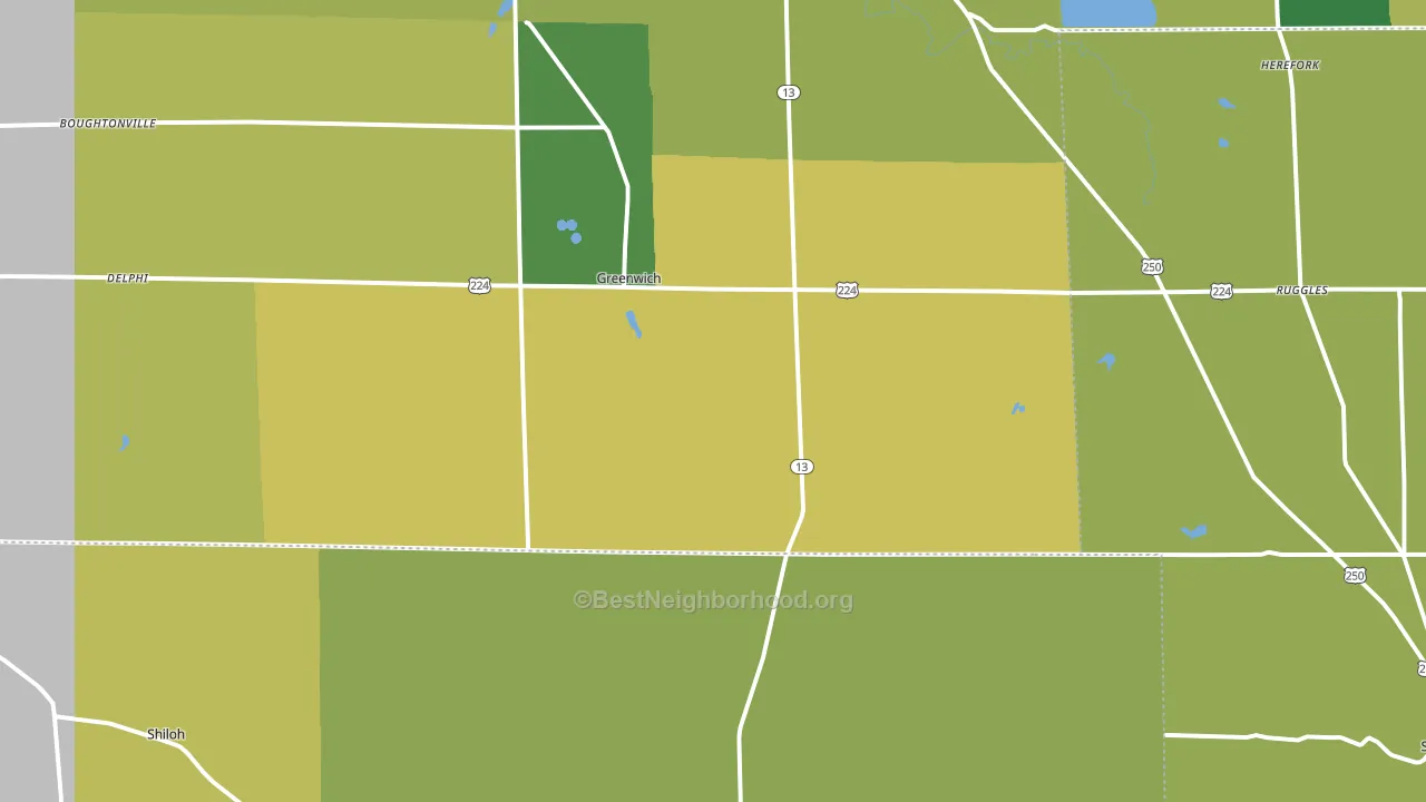 Greenwich, OH block-group voter-turnout map