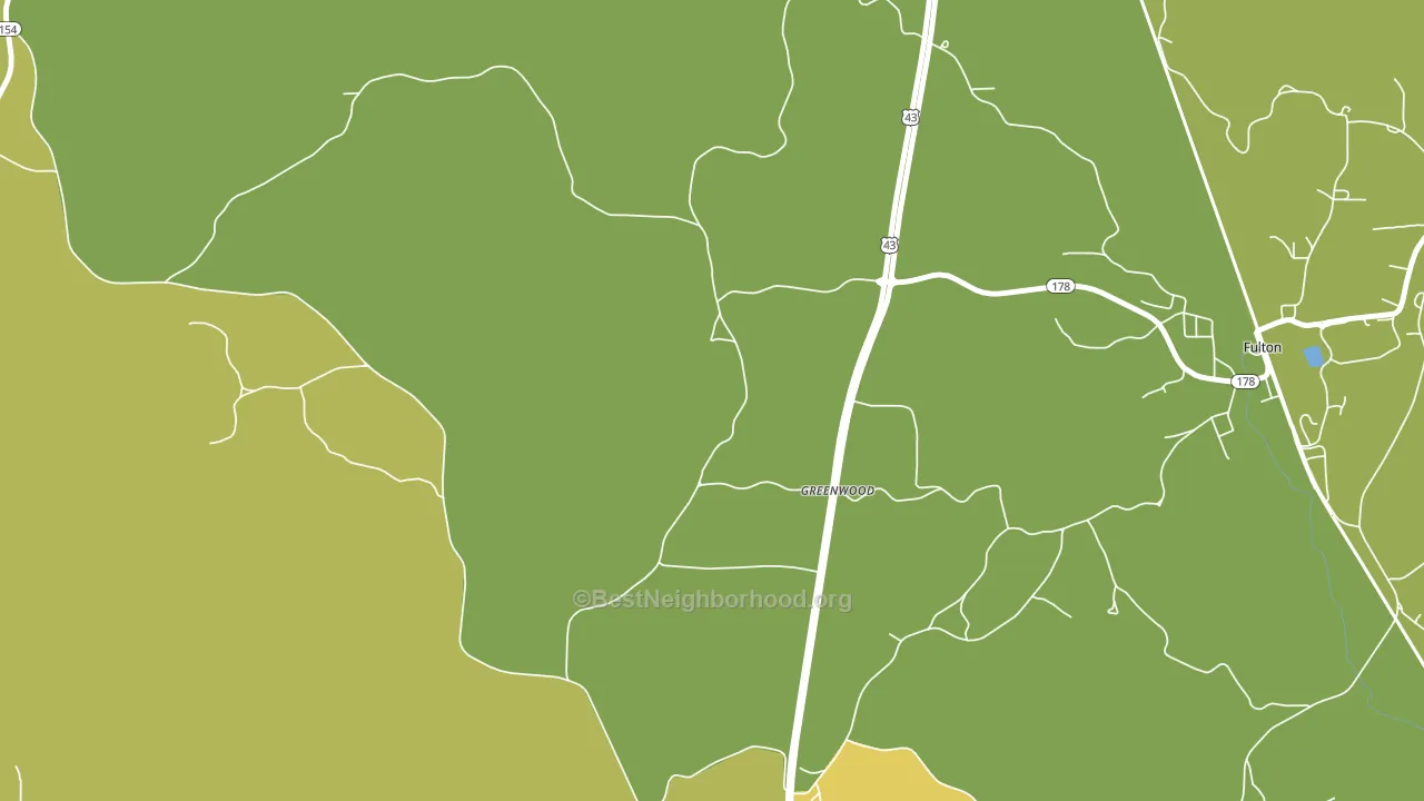 Greenwood, AL block-group voter-turnout map