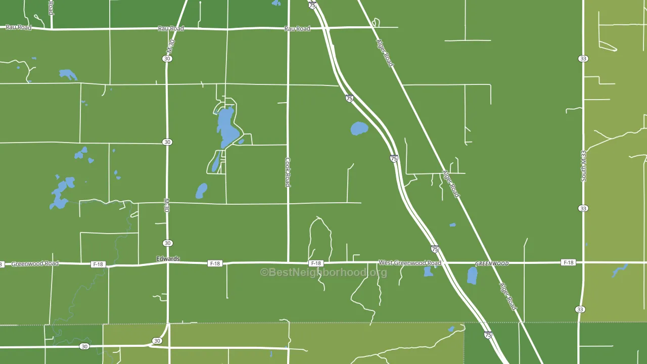 Greenwood, MI block-group voter-turnout map