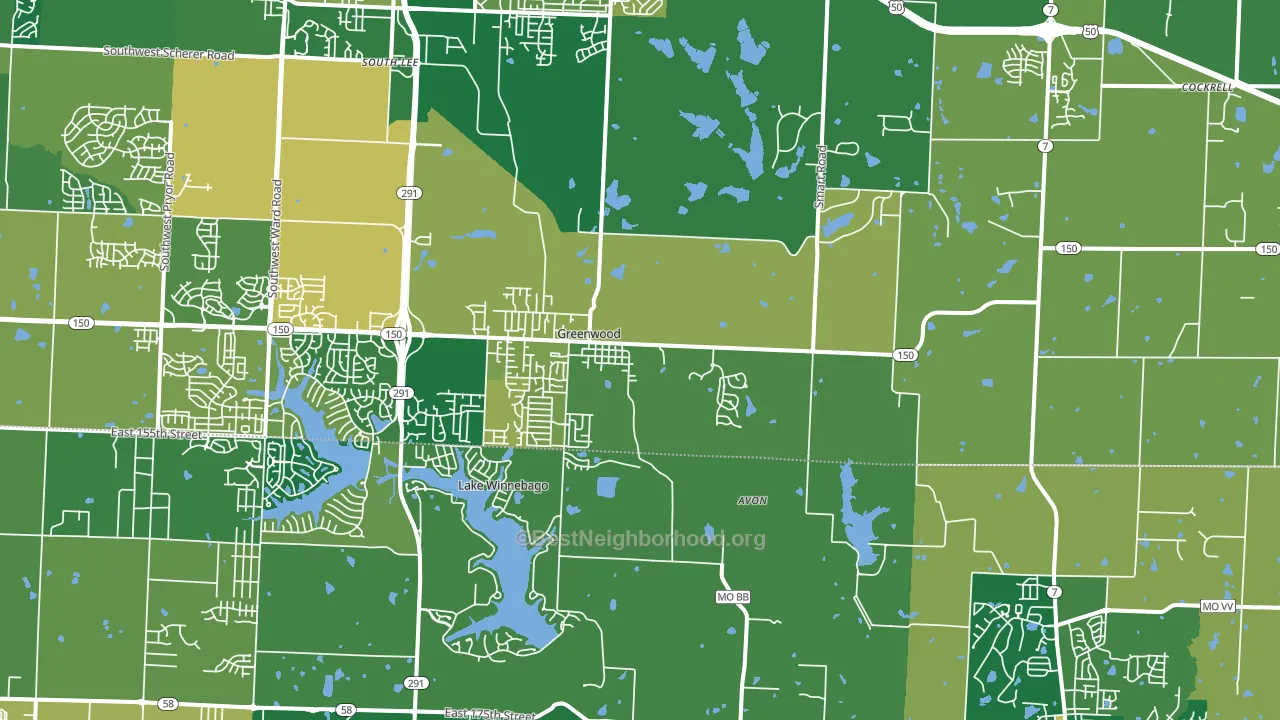Greenwood, MO block-group voter-turnout map