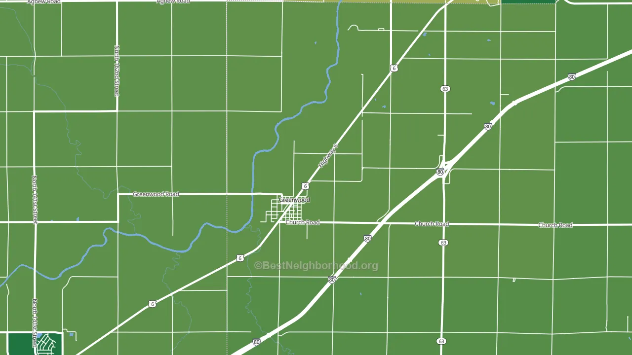 Greenwood, NE block-group voter-turnout map