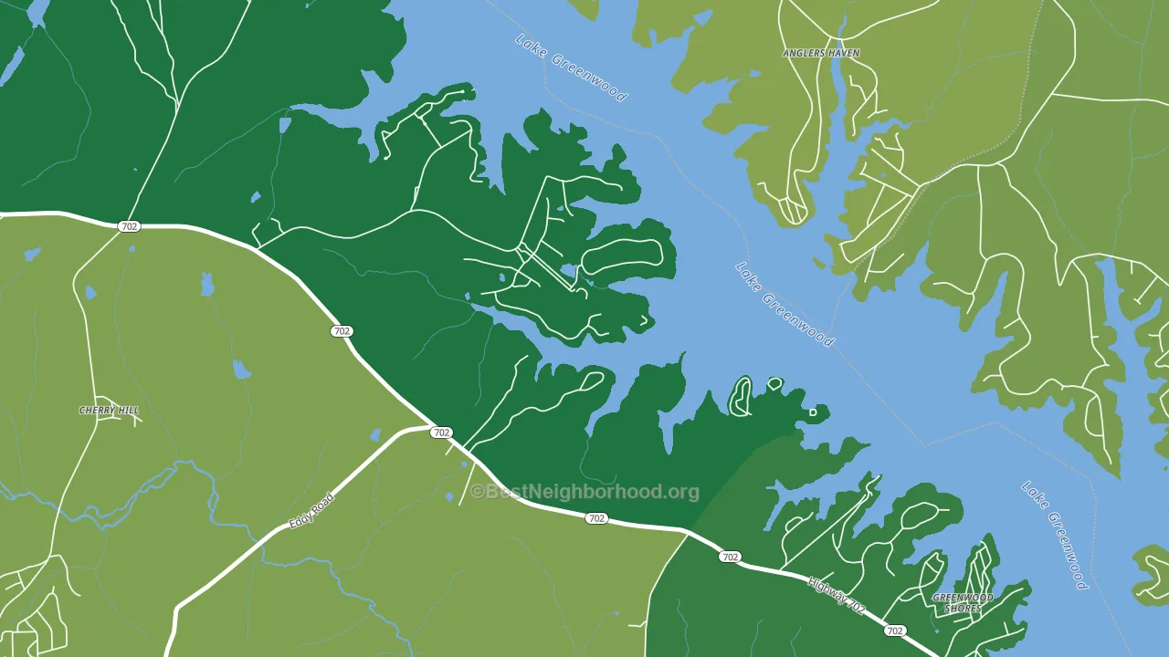 Greenwood Shores, SC block-group voter-turnout map