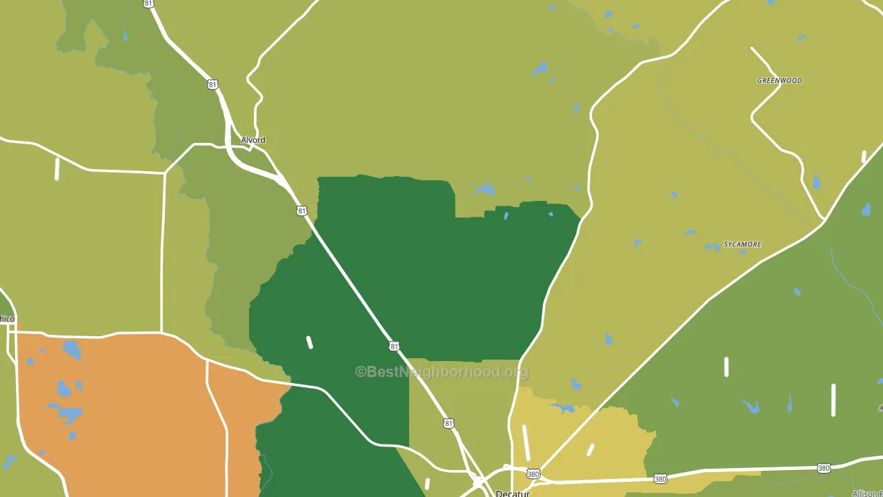 Greenwood, TX block-group voter-turnout map