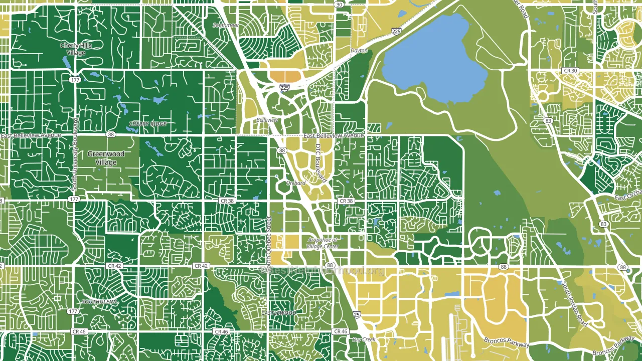 Greenwood Village, CO block-group voter-turnout map
