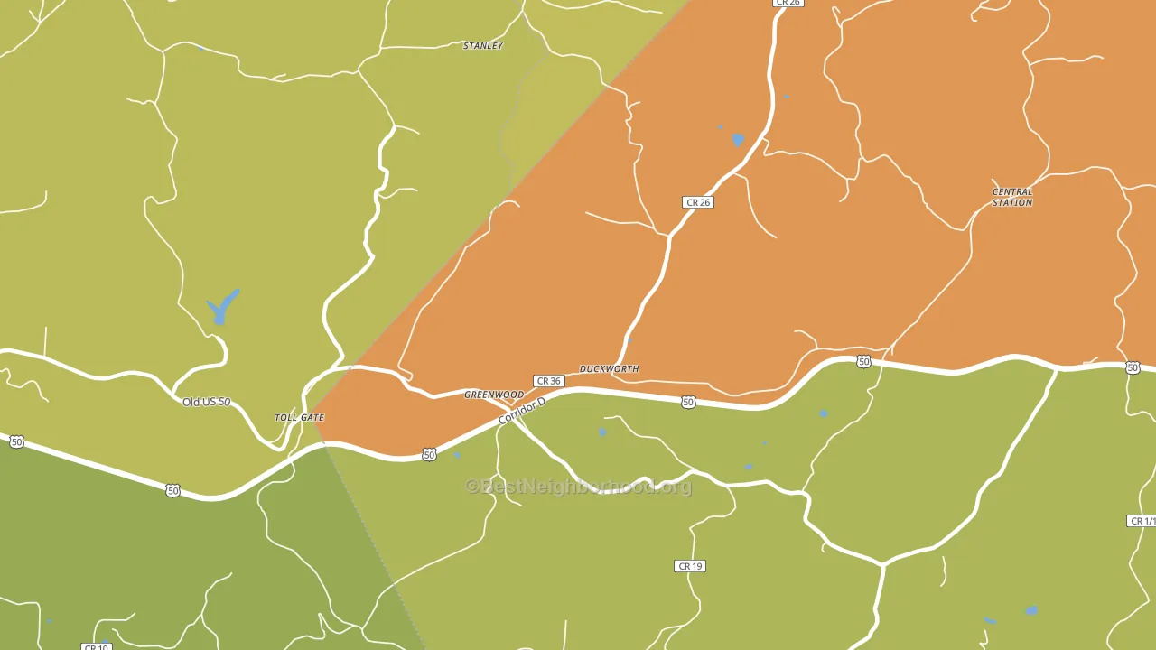 Greenwood, WV block-group voter-turnout map