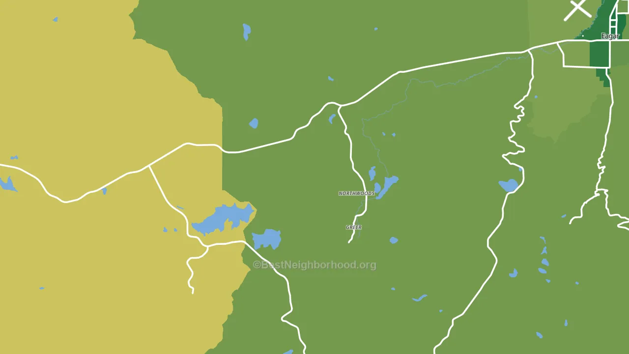 Greer, AZ block-group voter-turnout map