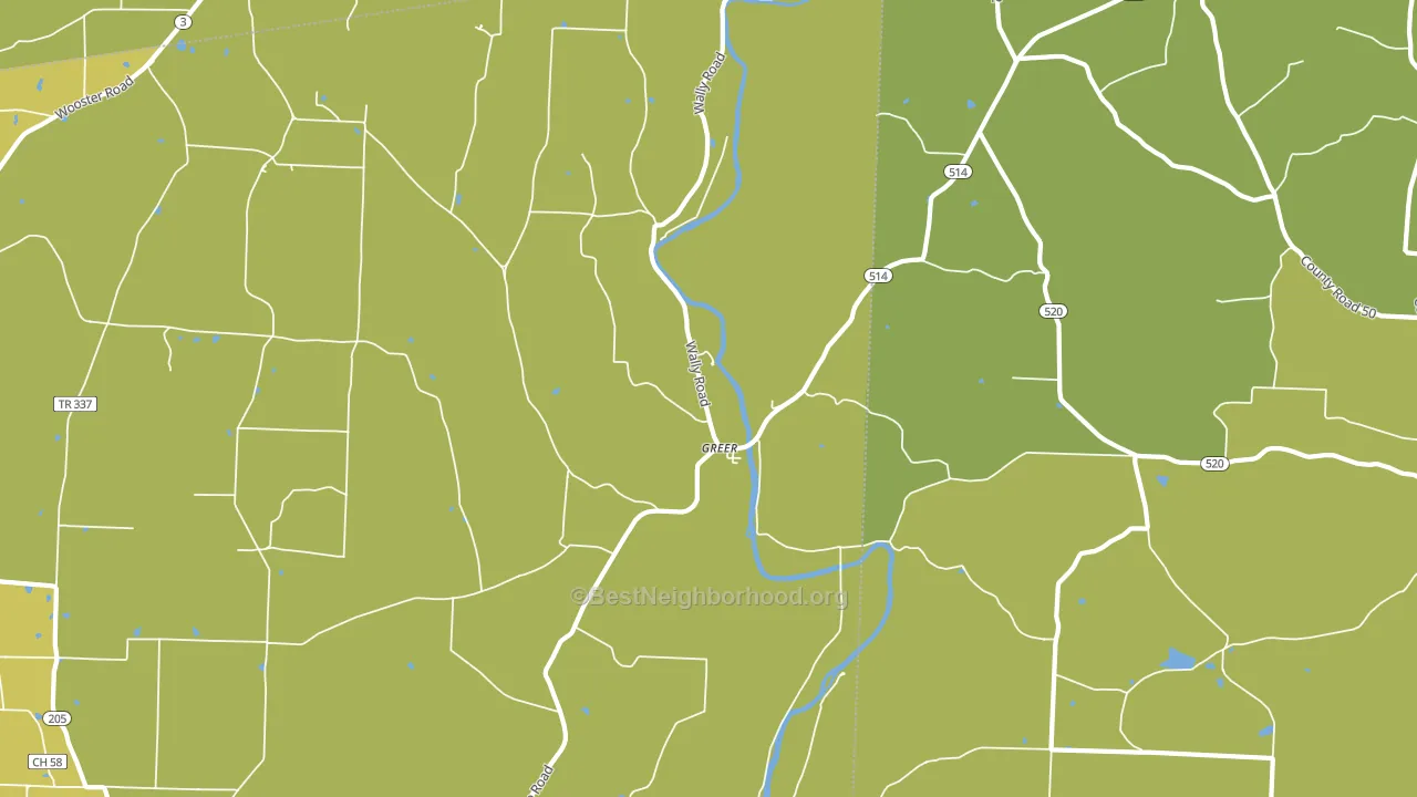 Greer, OH block-group voter-turnout map