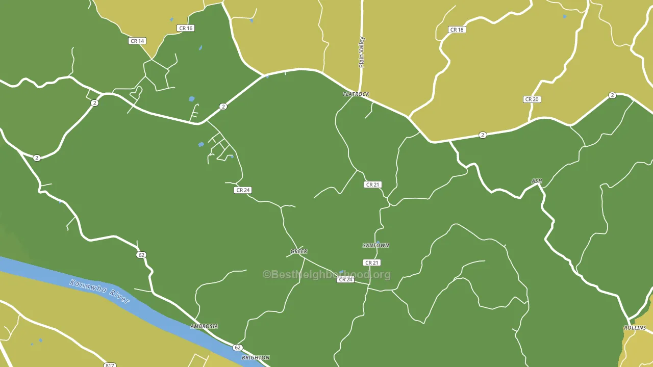 Greer, WV block-group voter-turnout map