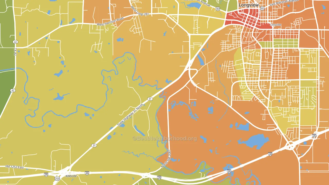 Greggton, TX block-group voter-turnout map