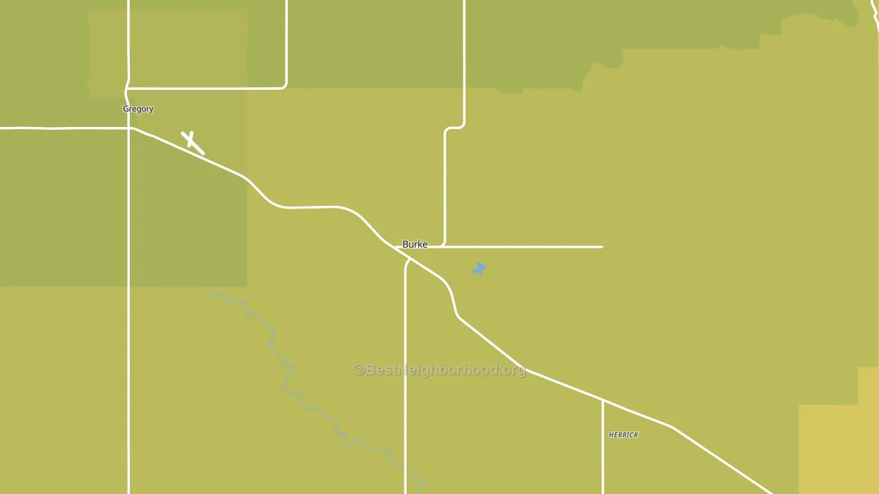 Gregory County, SD block-group voter-turnout map