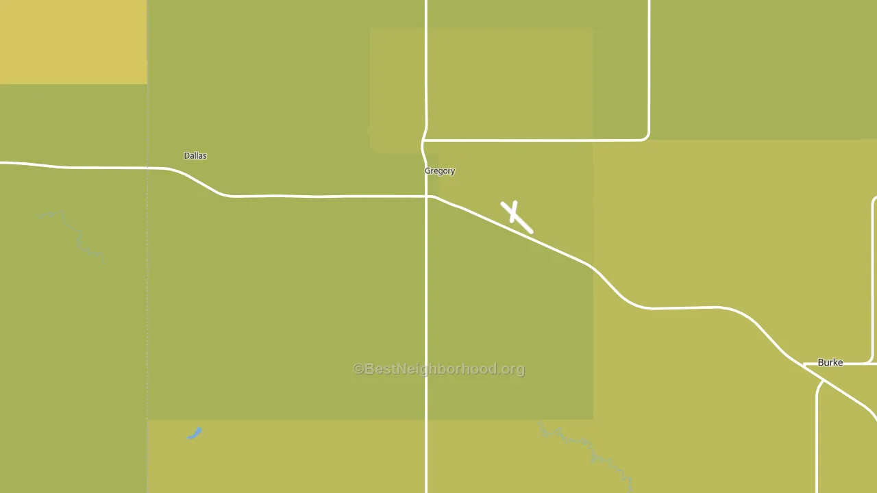 Gregory, SD block-group voter-turnout map