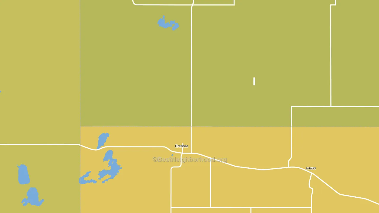 Grenora, ND block-group voter-turnout map