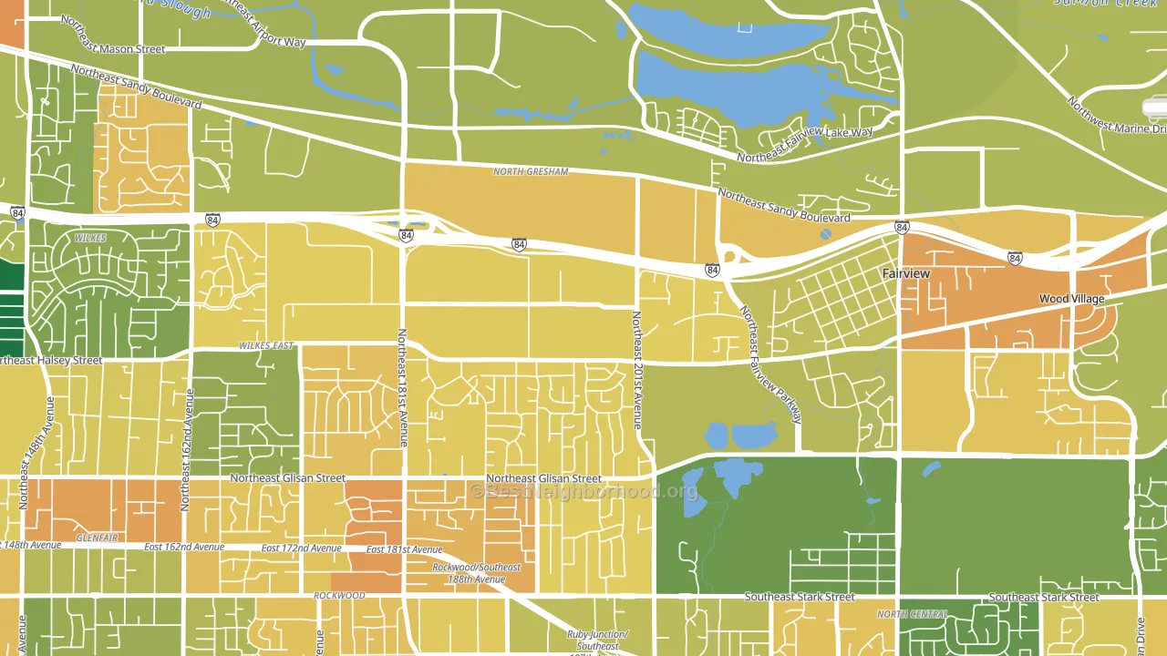 Gresham-North Gresham, Gresham, OR block-group voter-turnout map