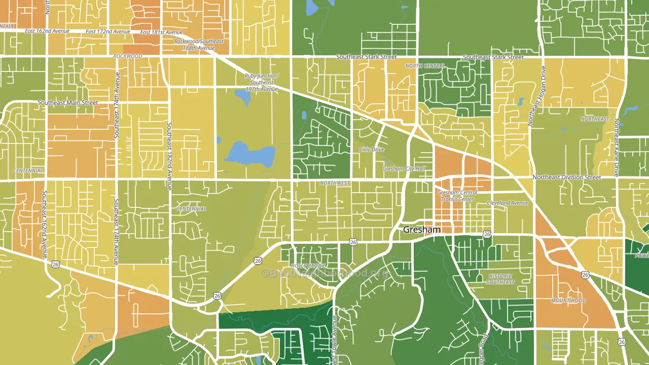 Gresham-Northwest, Gresham, OR block-group voter-turnout map