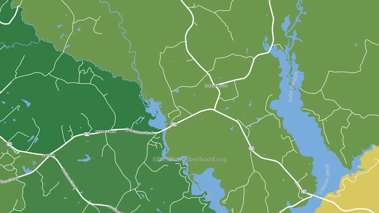 Greshamville, GA block-group voter-turnout map