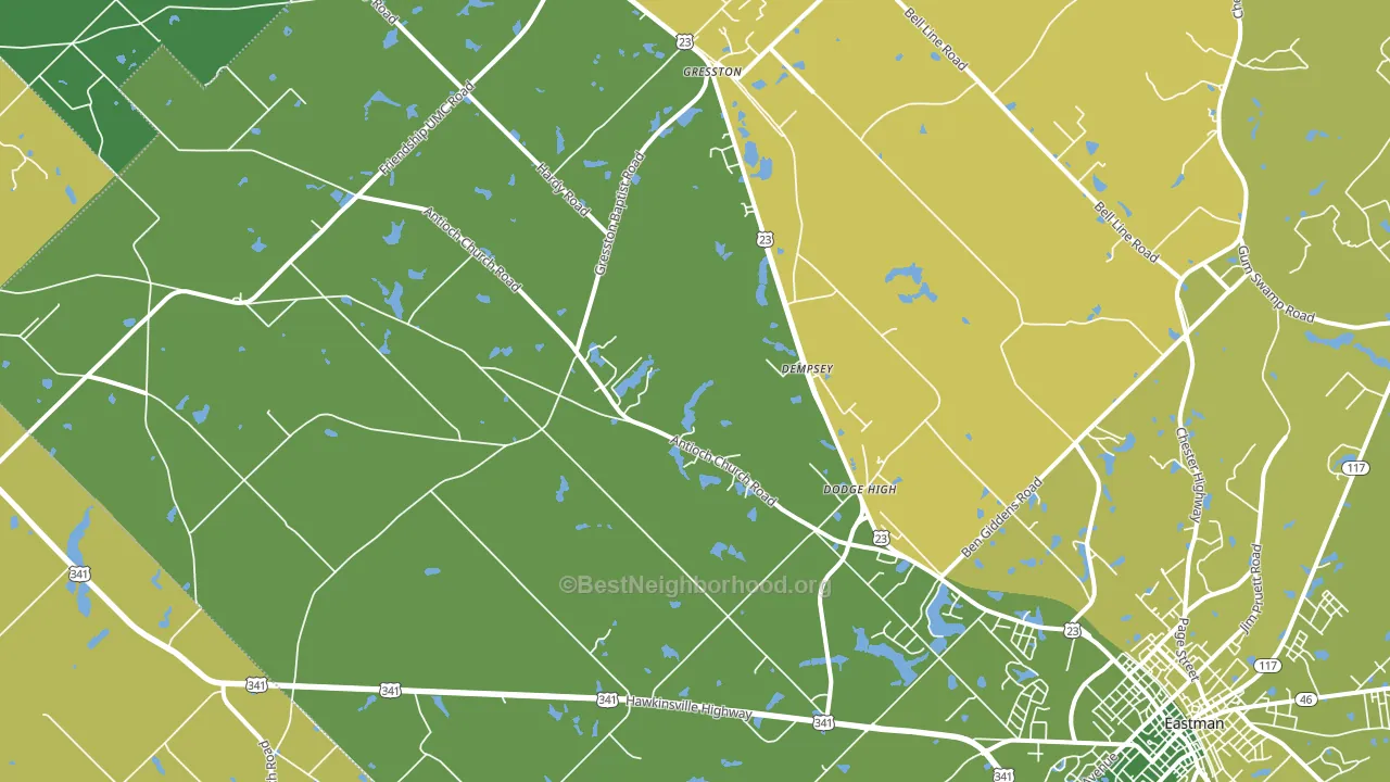 Gresston, GA block-group voter-turnout map