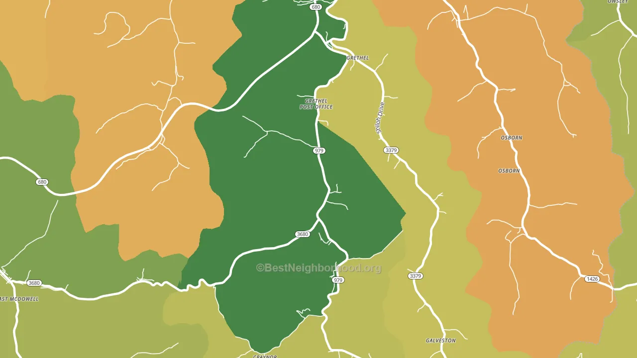 Grethel, KY block-group voter-turnout map