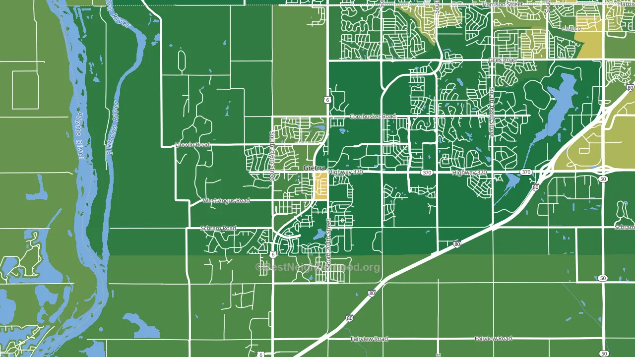 Gretna, NE block-group voter-turnout map