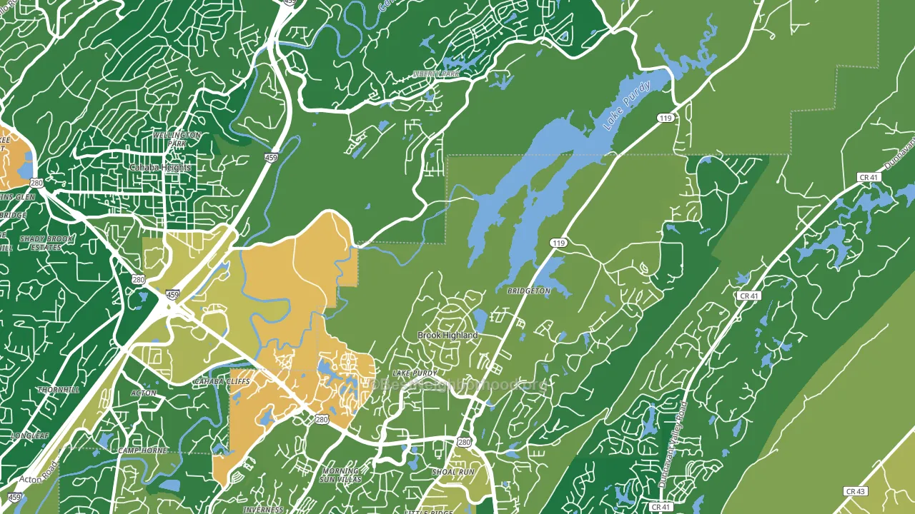 Greystone, Birmingham, AL block-group voter-turnout map