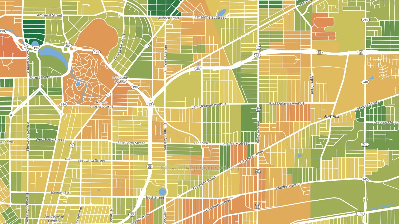 Grider, Buffalo, NY block-group voter-turnout map