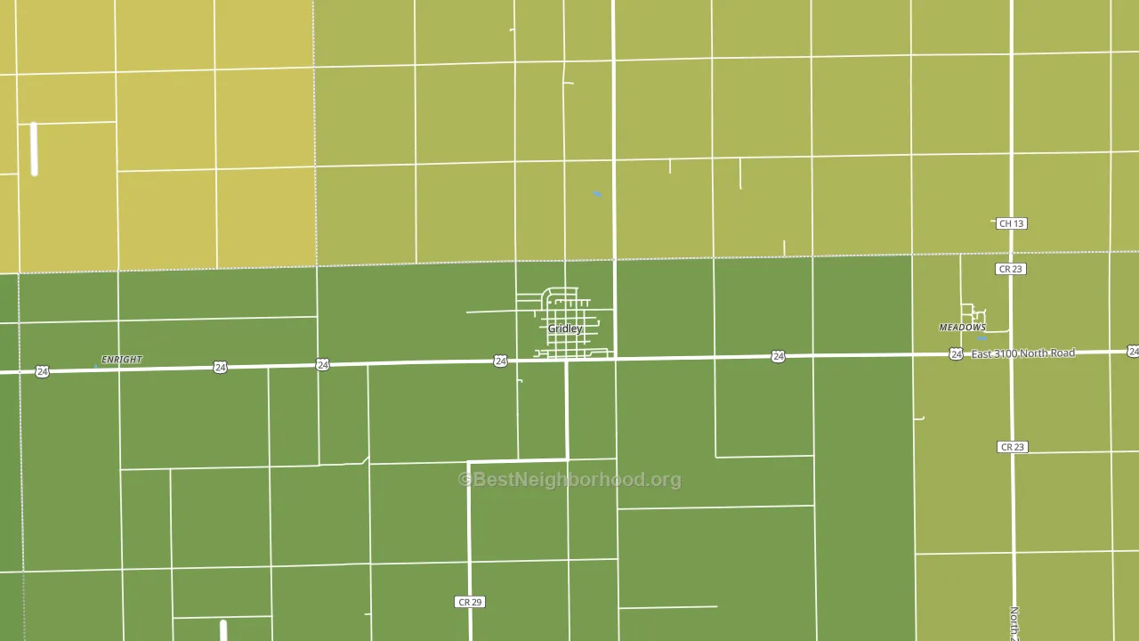 Gridley, IL block-group voter-turnout map
