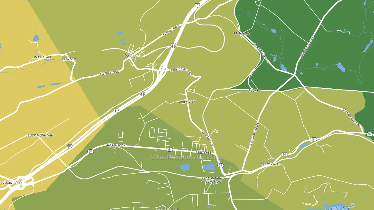 Grier City, PA block-group voter-turnout map