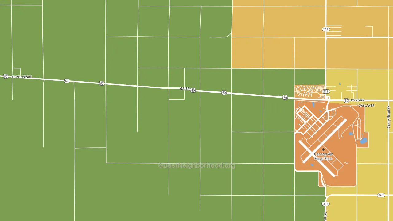 Grier, NM block-group voter-turnout map