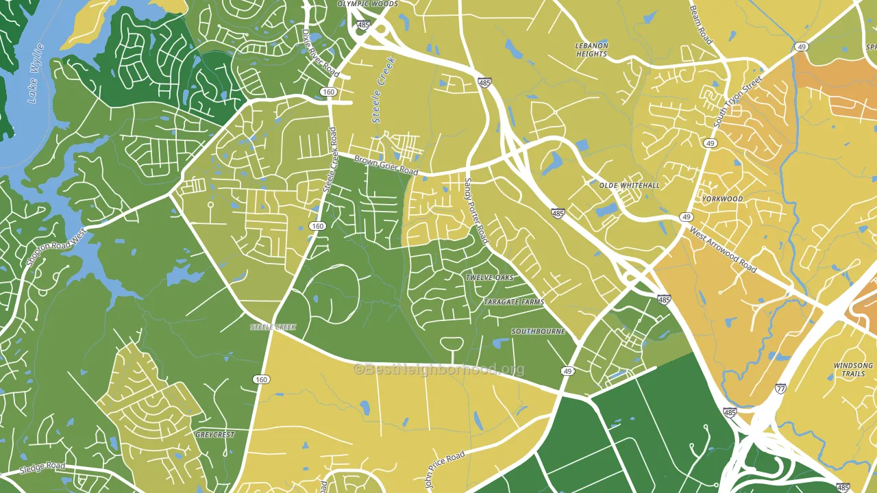 Griers Fork, Charlotte, NC block-group voter-turnout map