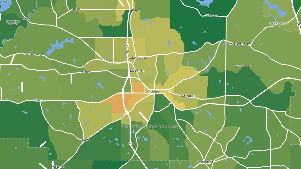 Griffin, GA block-group voter-turnout map